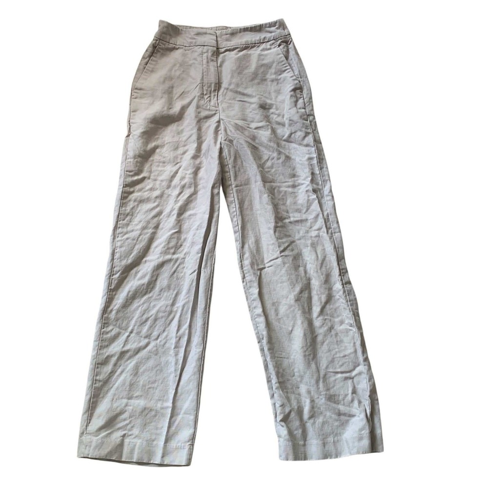 Aritzia Wilfred Limitless Pant Women 0 Cruise Linen Wide Leg High Rise Minimal